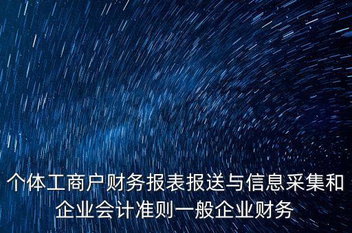 個體工商戶財務(wù)報表報送與信息采集和企業(yè)會計準(zhǔn)則一般企業(yè)財務(wù)