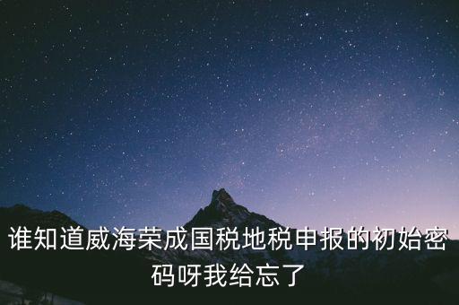 申報(bào)地稅的密碼是什么，徐州地稅網(wǎng)上申報(bào)的初始密碼是多少啊