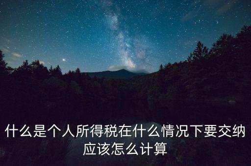 什么是個人所得稅在什么情況下要交納應該怎么計算