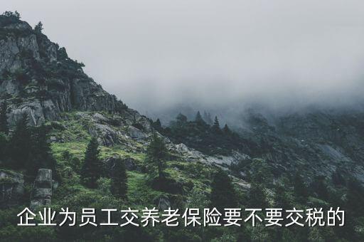 企業(yè)為員工交養(yǎng)老保險(xiǎn)要不要交稅的