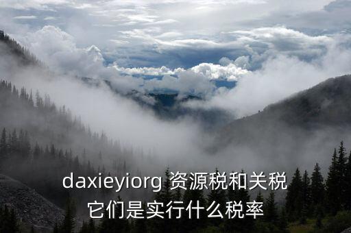 daxieyiorg 資源稅和關(guān)稅它們是實(shí)行什么稅率