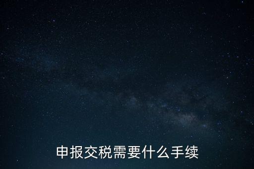 行業(yè)繳稅需要什么手續(xù)，申報交稅需要什么手續(xù)