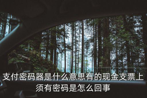 發(fā)票密碼器是什么，支票密碼器是什么啊