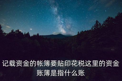 什么是資金賬簿，什么樣的賬簿屬于資金類賬簿