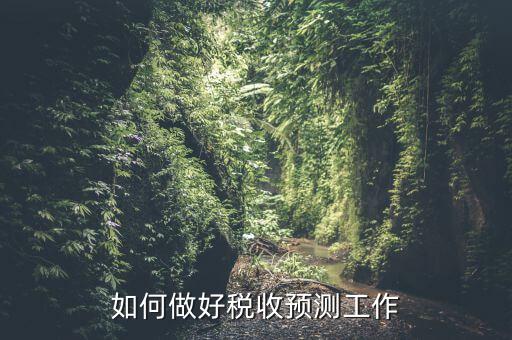 如何做好稅收預(yù)測工作