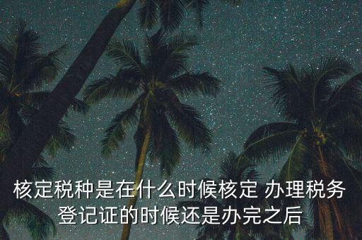 核定稅種是在什么時候核定 辦理稅務登記證的時候還是辦完之后