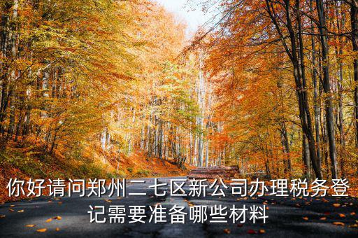 你好請問鄭州二七區(qū)新公司辦理稅務(wù)登記需要準(zhǔn)備哪些材料