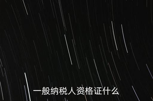 一般納稅人的資格證明是什么，一般納稅人的認定資格是什么