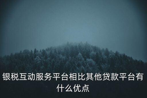 銀稅互動服務(wù)平臺相比其他貸款平臺有什么優(yōu)點(diǎn)