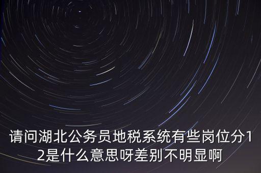 請問湖北公務(wù)員地稅系統(tǒng)有些崗位分12是什么意思呀差別不明顯啊