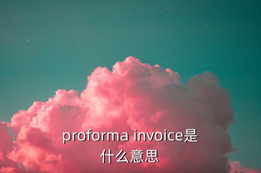 稅收營商環(huán)境是什么意思，proforma invoice是什么意思