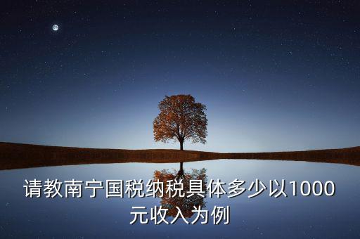 請(qǐng)教南寧國(guó)稅納稅具體多少以1000元收入為例