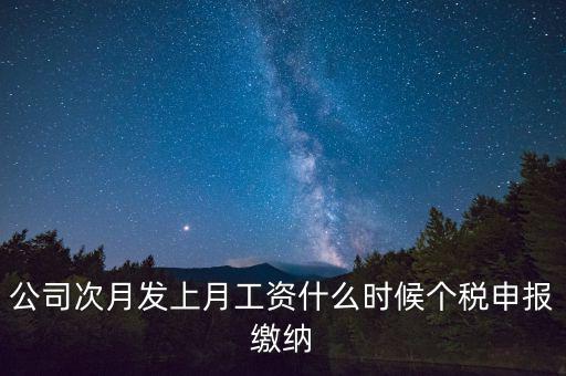 公司次月發(fā)上月工資什么時候個稅申報繳納