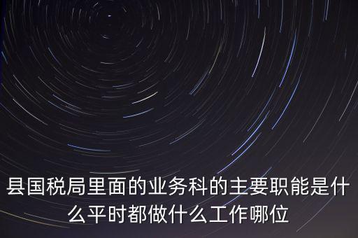 縣國(guó)稅局里面的業(yè)務(wù)科的主要職能是什么平時(shí)都做什么工作哪位