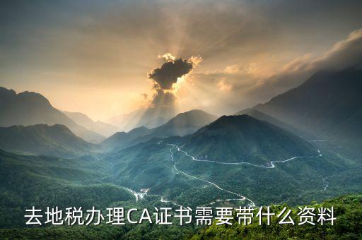 地稅ca帶什么，去地稅簽三方協(xié)議需要以下東西第四個CA是什么意思啊