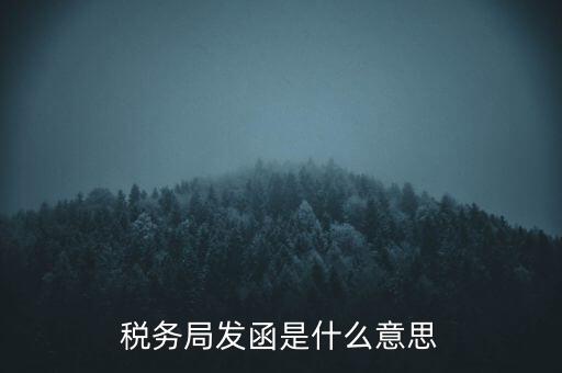 稅務(wù)局發(fā)函是什么意思