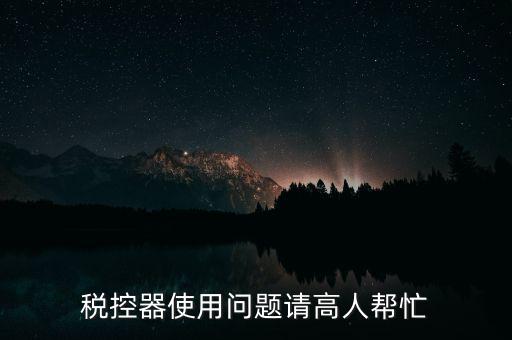 稅控器使用問題請(qǐng)高人幫忙