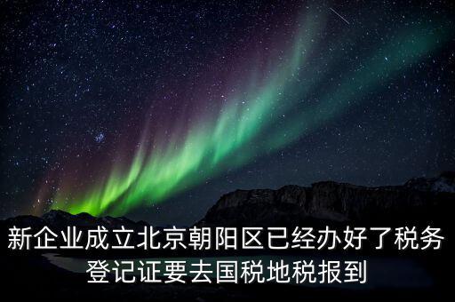 新企業(yè)成立北京朝陽區(qū)已經辦好了稅務登記證要去國稅地稅報到