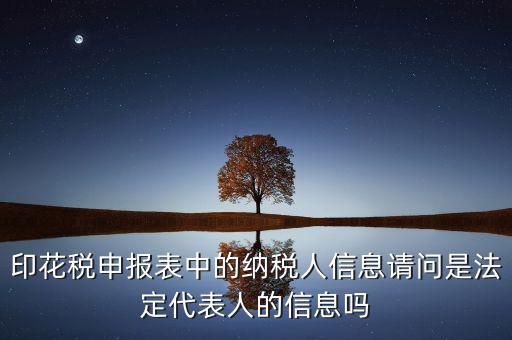 印花稅申報(bào)表中的納稅人信息請(qǐng)問是法定代表人的信息嗎