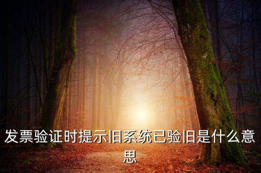 發(fā)票的驗(yàn)舊時(shí)間是什么意思，發(fā)票驗(yàn)證時(shí)提示舊系統(tǒng)已驗(yàn)舊是什么意思