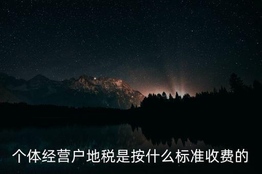 個體經(jīng)營戶地稅是按什么標準收費的