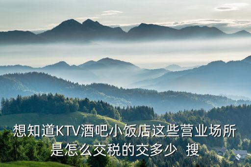 想知道KTV酒吧小飯店這些營業(yè)場所是怎么交稅的交多少  搜