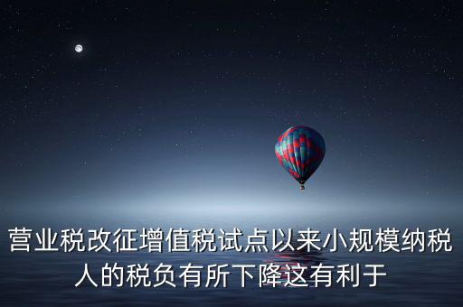營(yíng)業(yè)稅改征增值稅試點(diǎn)以來(lái)小規(guī)模納稅人的稅負(fù)有所下降這有利于