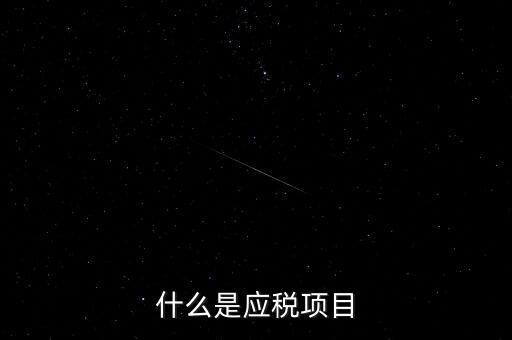 什么是應(yīng)稅項目