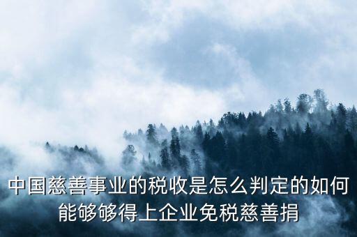 中國慈善事業(yè)的稅收是怎么判定的如何能夠夠得上企業(yè)免稅慈善捐