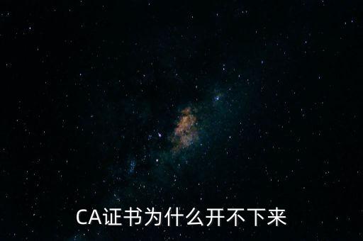 ca證書是什么無法加載，CA證書為什么開不下來