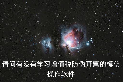 請問有沒有學習增值稅防偽開票的模仿操作軟件