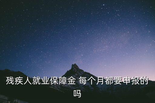 殘疾人就業(yè)保障金 每個月都要申報的嗎