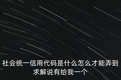 統(tǒng)一社會信用代碼指什么意思，深圳碼統(tǒng)一社會信用代碼是什么