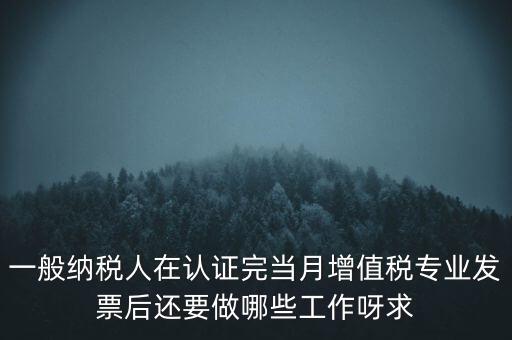 一般納稅人在認(rèn)證完當(dāng)月增值稅專業(yè)發(fā)票后還要做哪些工作呀求