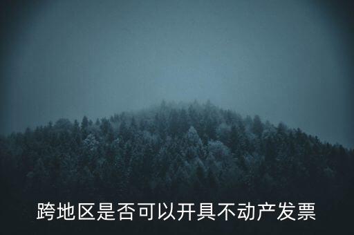 跨地區(qū)是否可以開具不動(dòng)產(chǎn)發(fā)票