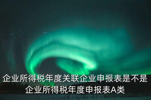 企業(yè)所得稅年度關聯(lián)企業(yè)申報表是不是企業(yè)所得稅年度申報表A類