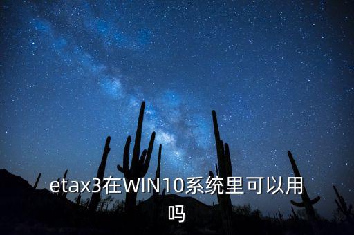 etax3在WIN10系統(tǒng)里可以用嗎