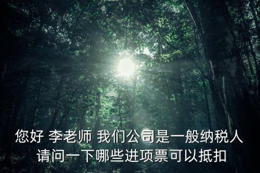 您好 李老師 我們公司是一般納稅人 請問一下哪些進項票可以抵扣