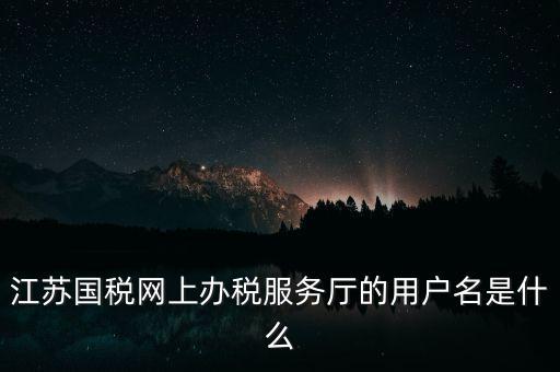 江蘇國(guó)稅網(wǎng)上辦稅服務(wù)廳的用戶名是什么