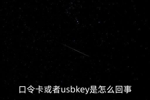 未插usbkey什么意思，口令卡或者usbkey是怎么回事