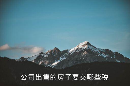 公司出售房產(chǎn)交什么稅費(fèi)，公司出售的房子要交哪些稅