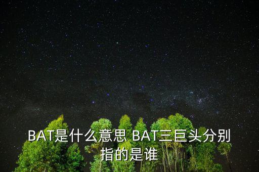 BAT是什么意思 BAT三巨頭分別指的是誰