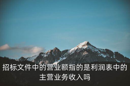 招標文件中的營業(yè)額指的是利潤表中的主營業(yè)務(wù)收入嗎