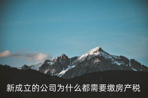 房產(chǎn)稅為什么要企業(yè)交，房地產(chǎn)開(kāi)發(fā)項(xiàng)目時(shí)為什么要繳納企業(yè)所得稅