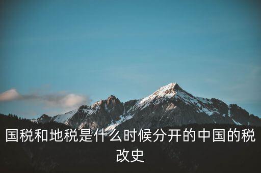 國(guó)稅和地稅是什么時(shí)候分開的中國(guó)的稅改史