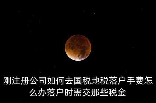 剛注冊公司如何去國稅地稅落戶手費(fèi)怎么辦落戶時需交那些稅金