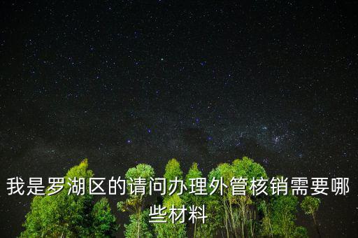 我是羅湖區(qū)的請問辦理外管核銷需要哪些材料