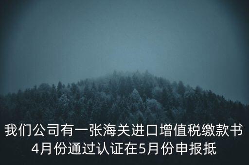 我們公司有一張海關(guān)進(jìn)口增值稅繳款書4月份通過(guò)認(rèn)證在5月份申報(bào)抵