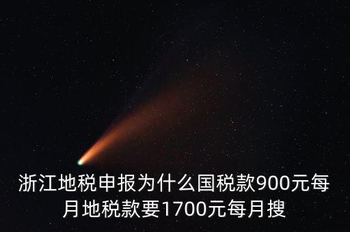 浙江地稅申報(bào)為什么國(guó)稅款900元每月地稅款要1700元每月搜