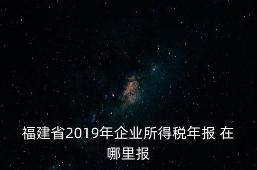 福建省2019年企業(yè)所得稅年報(bào) 在哪里報(bào)